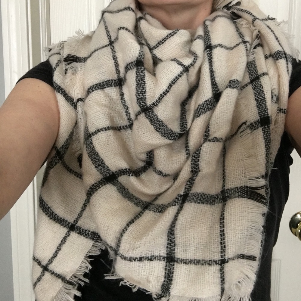 Oversized blanket scarf.