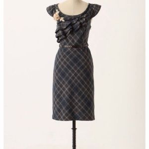 Anthropologie Floreat Ruffled Plaid Dress--NWOT