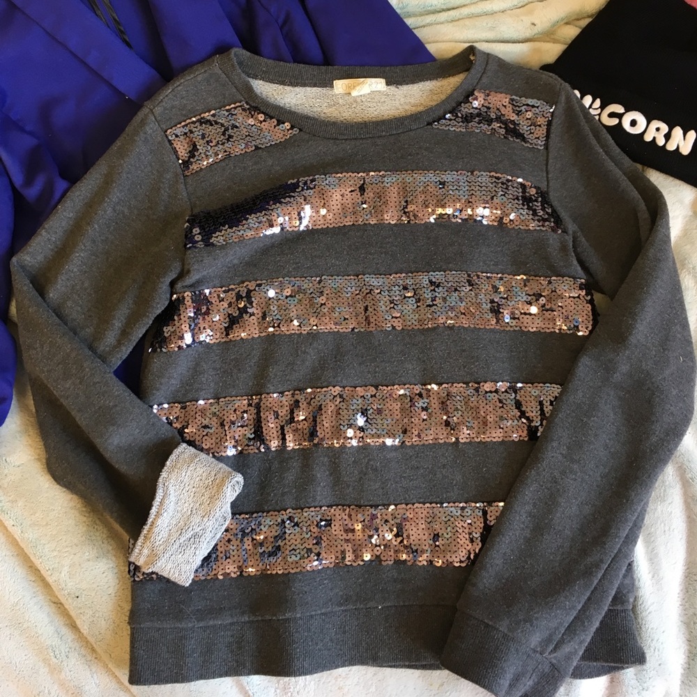 Grey sequence sweater