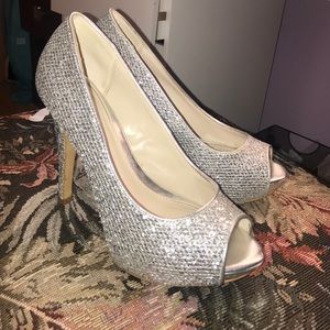 ALDO women peep toe sparkly pumps