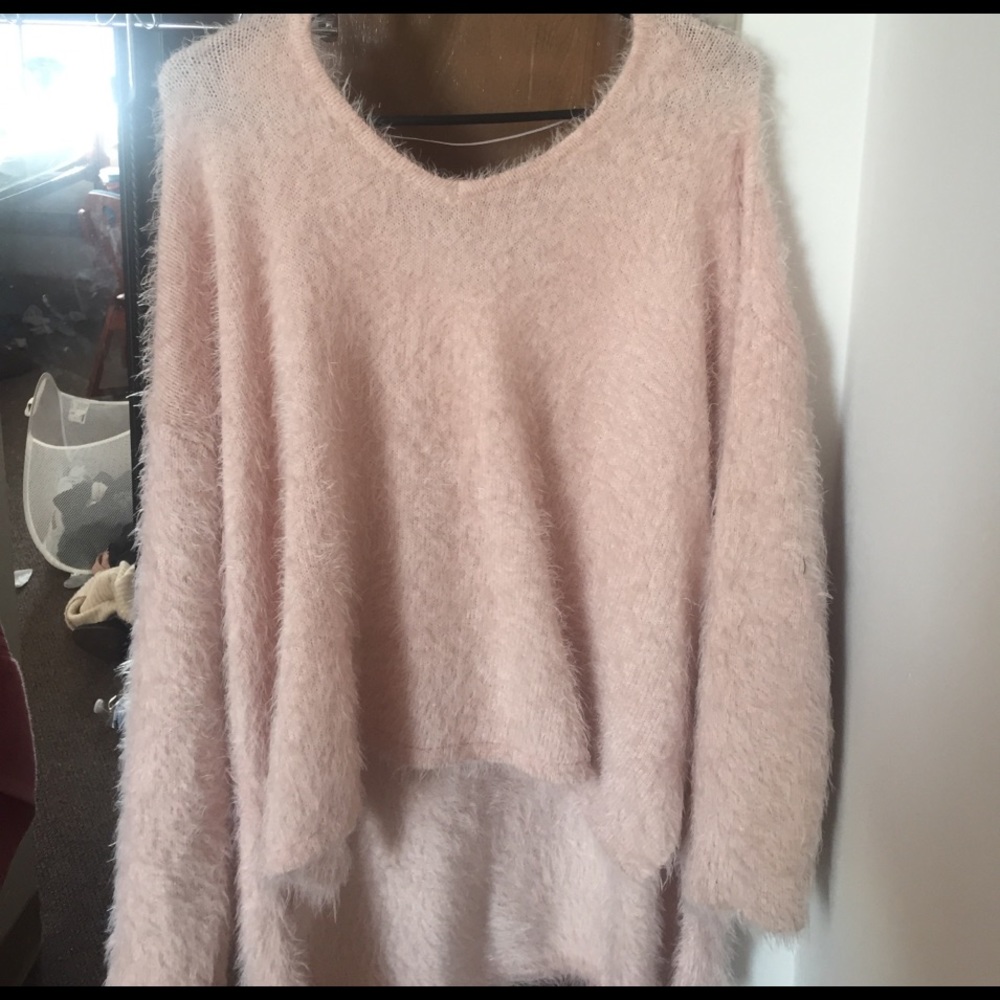 Fuzzy Light Pink Oversized Sweater