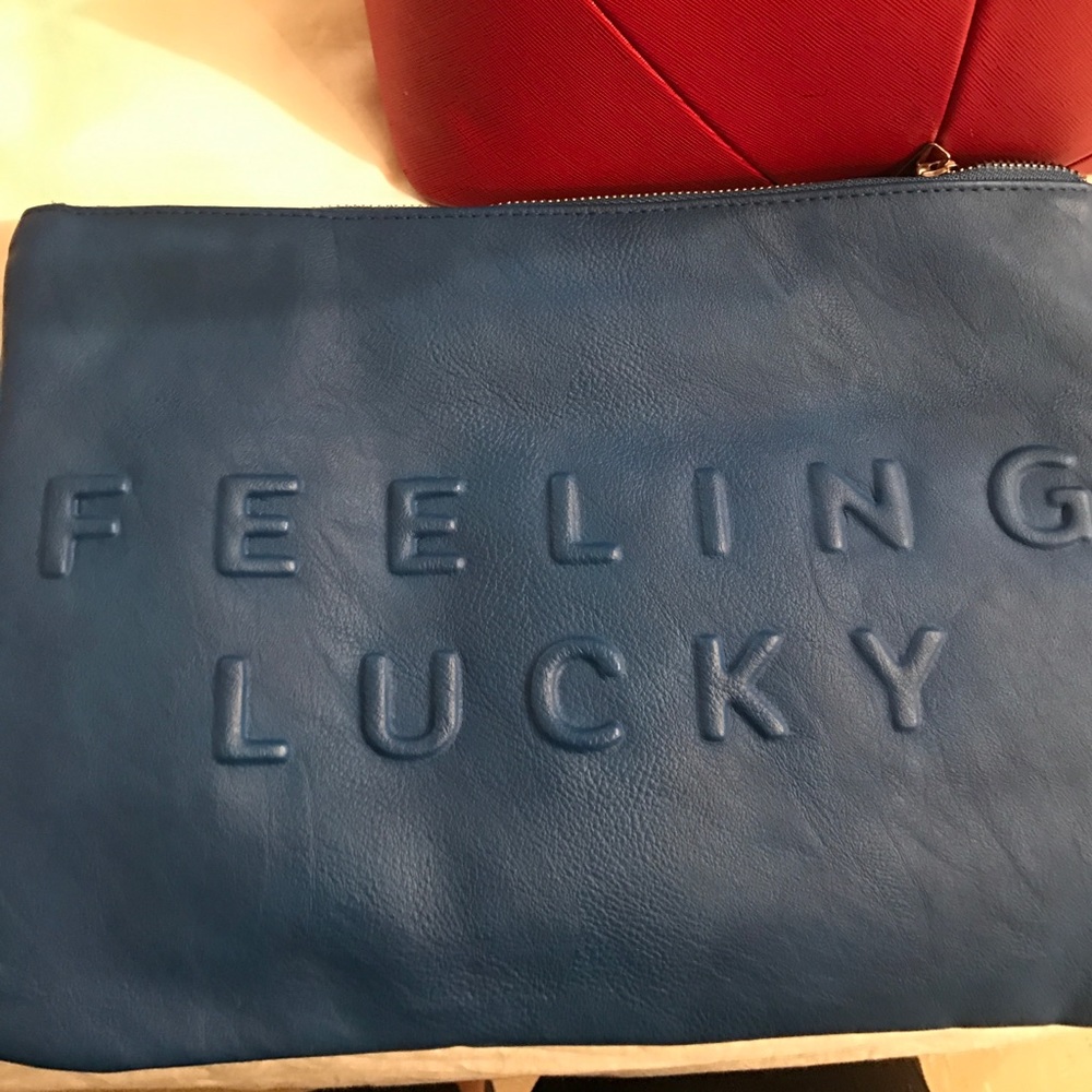 Blue ZARA clutch