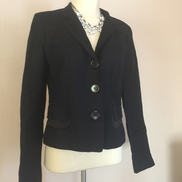 H&M Navy Preppy Blazer with Black Trim Classic 8 - Picture 2 of 6