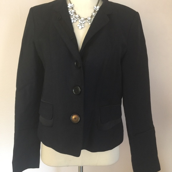 H&M Navy Preppy Blazer with Black Trim Classic 8 - Picture 3 of 6