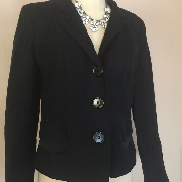 H&M Navy Preppy Blazer with Black Trim Classic 8 - Picture 4 of 6