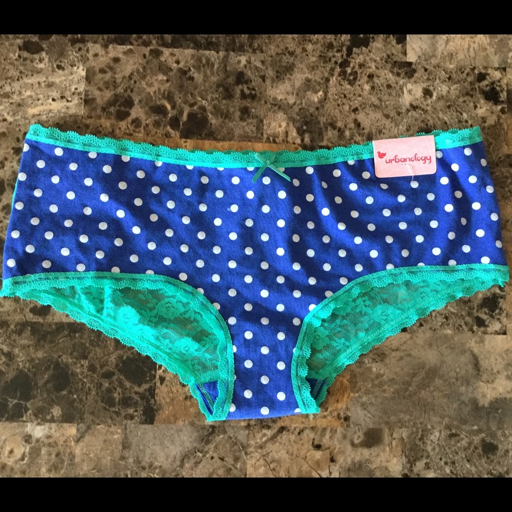 NWT size 7 Urbanology Polka Dot Lace Hipster Panty