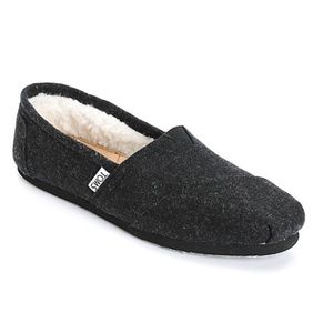 Toms Classic Black Woolen Slip on Shoes 7 womens