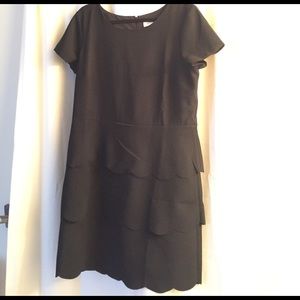 🚨SALE LOFT Black Dress Scalloped Bottom 16 EUC