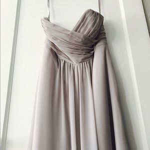Alfred Angelo Grey Strapless Bridesmaid Dress
