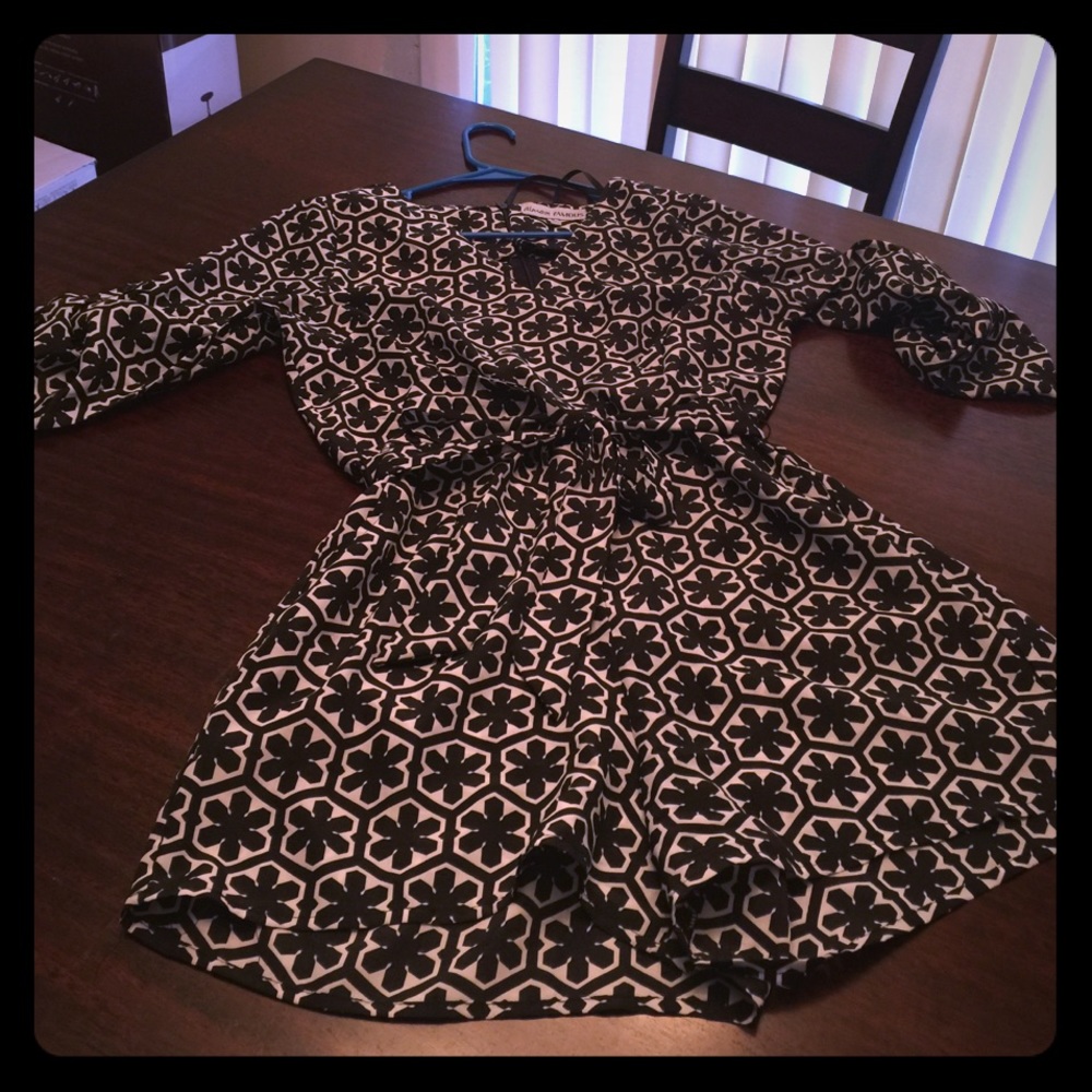 Black and white short jumpsuit