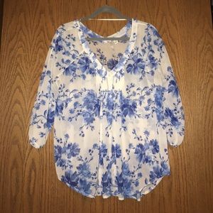 LC Lauren Conrad sheer floral top