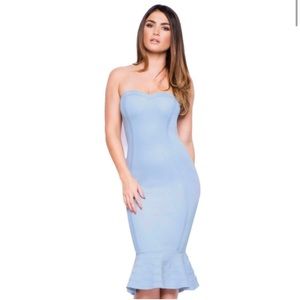 Flutter Me Up Fluted Hem Midi Dress in Serenity