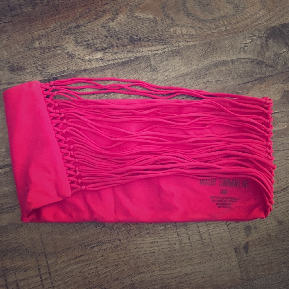 💗 Mikoh 💗Corsica Hot Pink Bandeau Swim Top