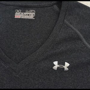 Under Armour Tops - under armour semi-fitted vneck grey tee size M Under Armour Tops - under armour semi-fitted vneck grey tee size M
