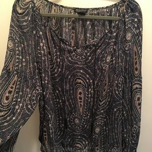 Size XL peasant style sheer Lucky Brand top