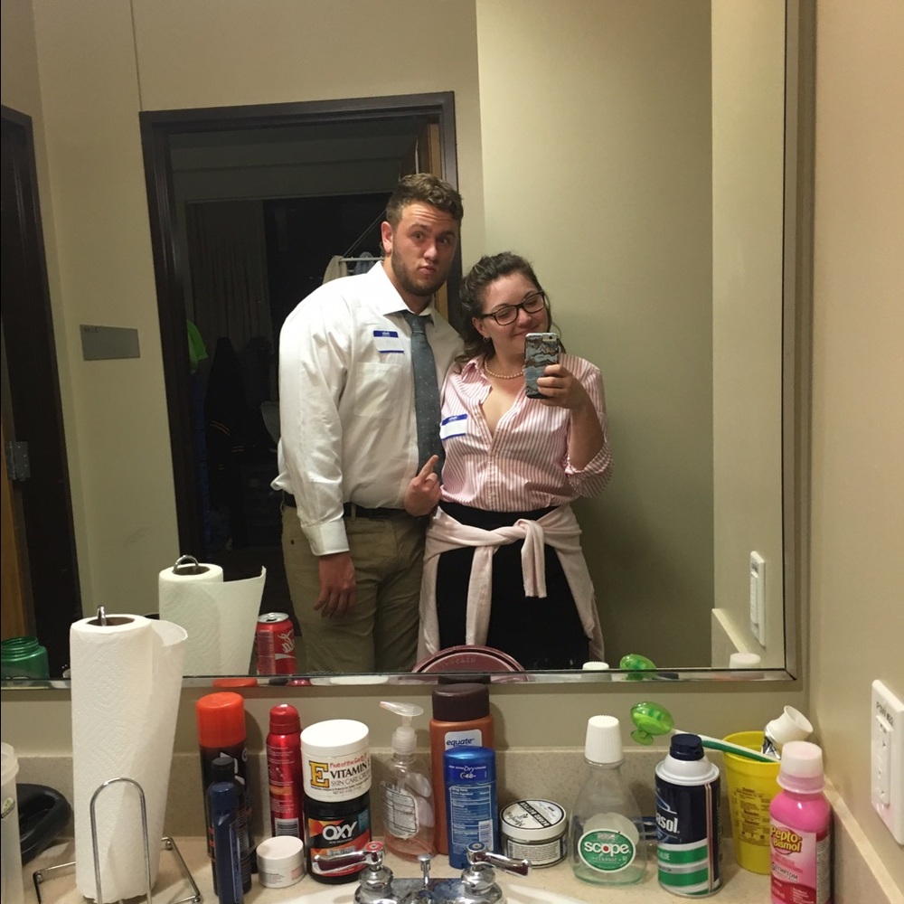 Pink striped button down