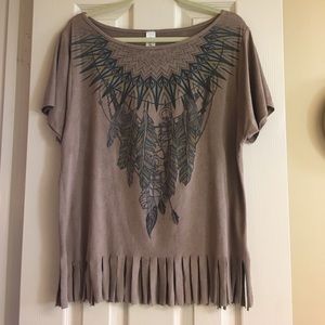 Super cute suede material Native American inspired