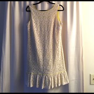🚨SALE EUC LOFT lace/yellow dress with zipper