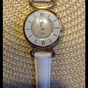 White rhinestone watch