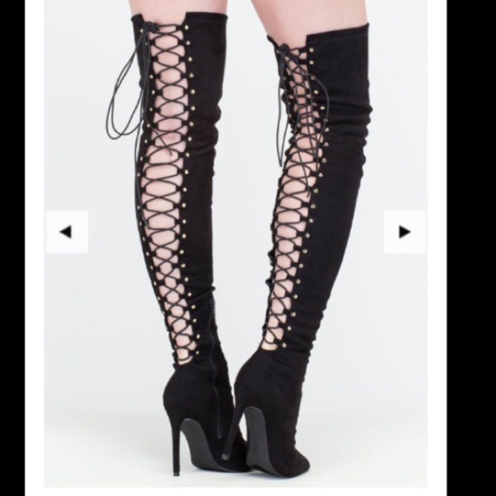 Lace Up Thigh Boots