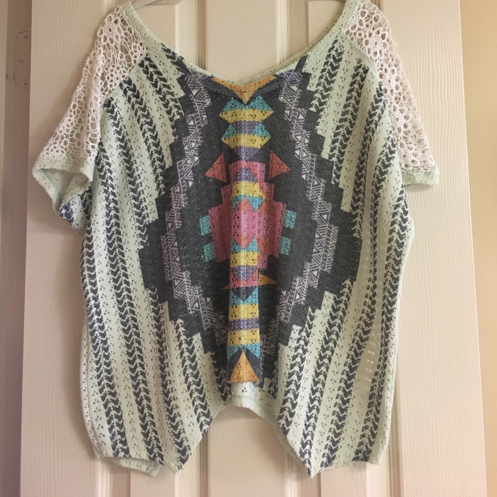 Soft crochet Aztec top