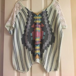 Soft crochet Aztec top