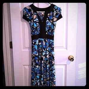 Dress multi color blues size 14