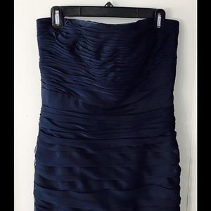 Monique Lhuillier Navy Bridesmaid Dress