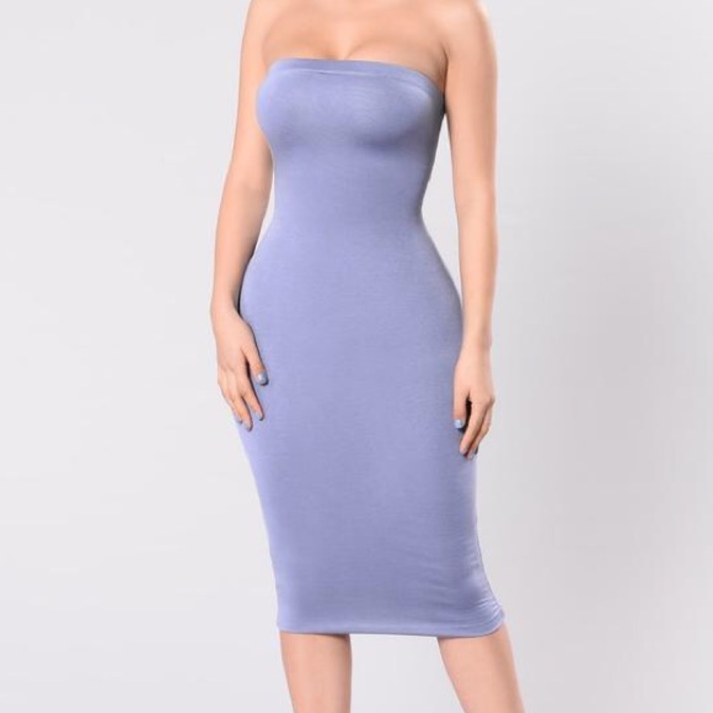 Light Purple Tube Midi Dress