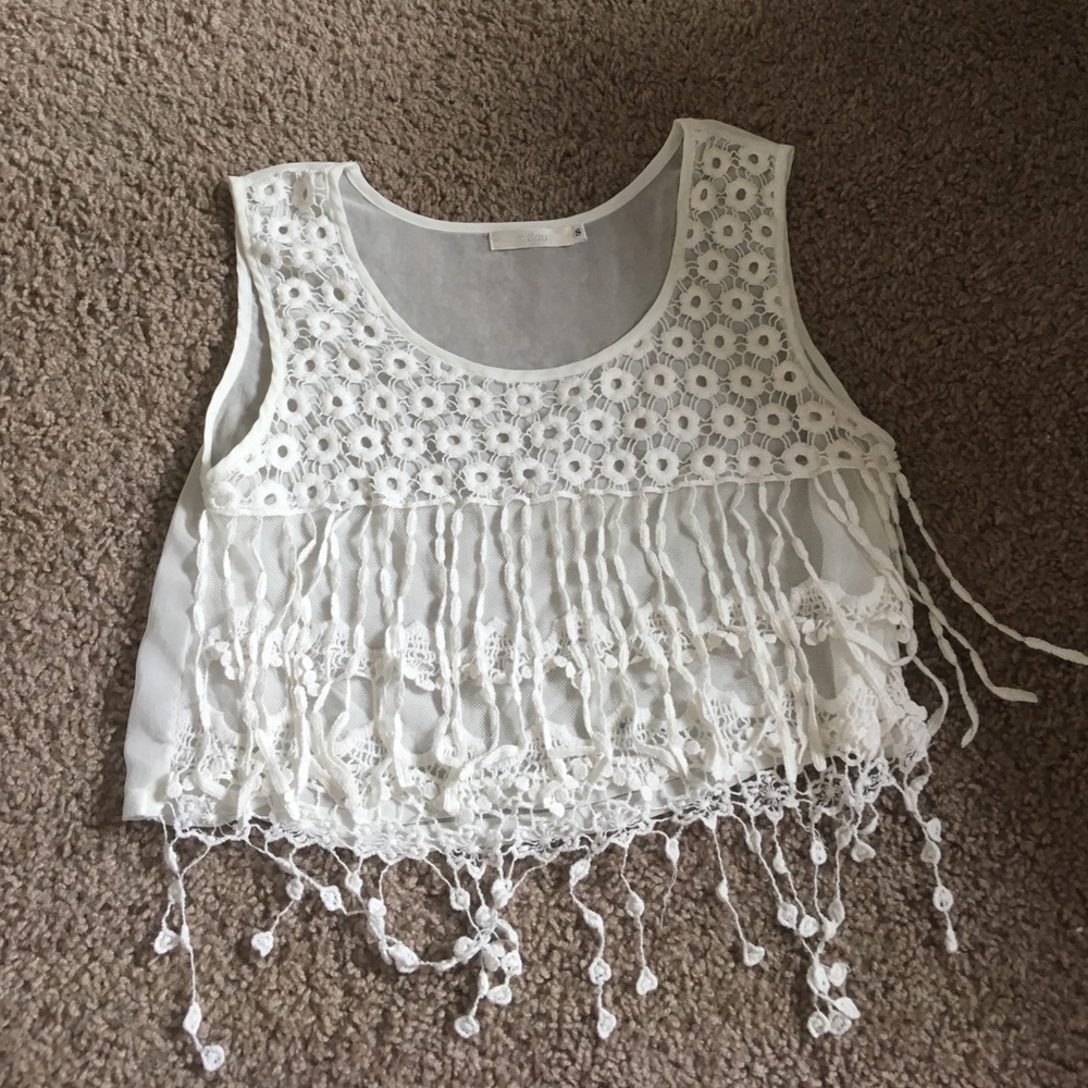 LF millau white festival crop top