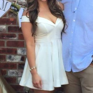 Luxxel Junior's Large Off the Shoulder White Dress