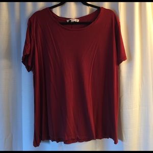 LOFT slouchy tee rust colored EUC