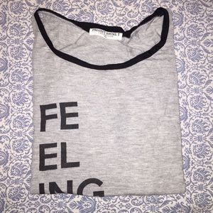"Feeling It" Grey Ringer Tee