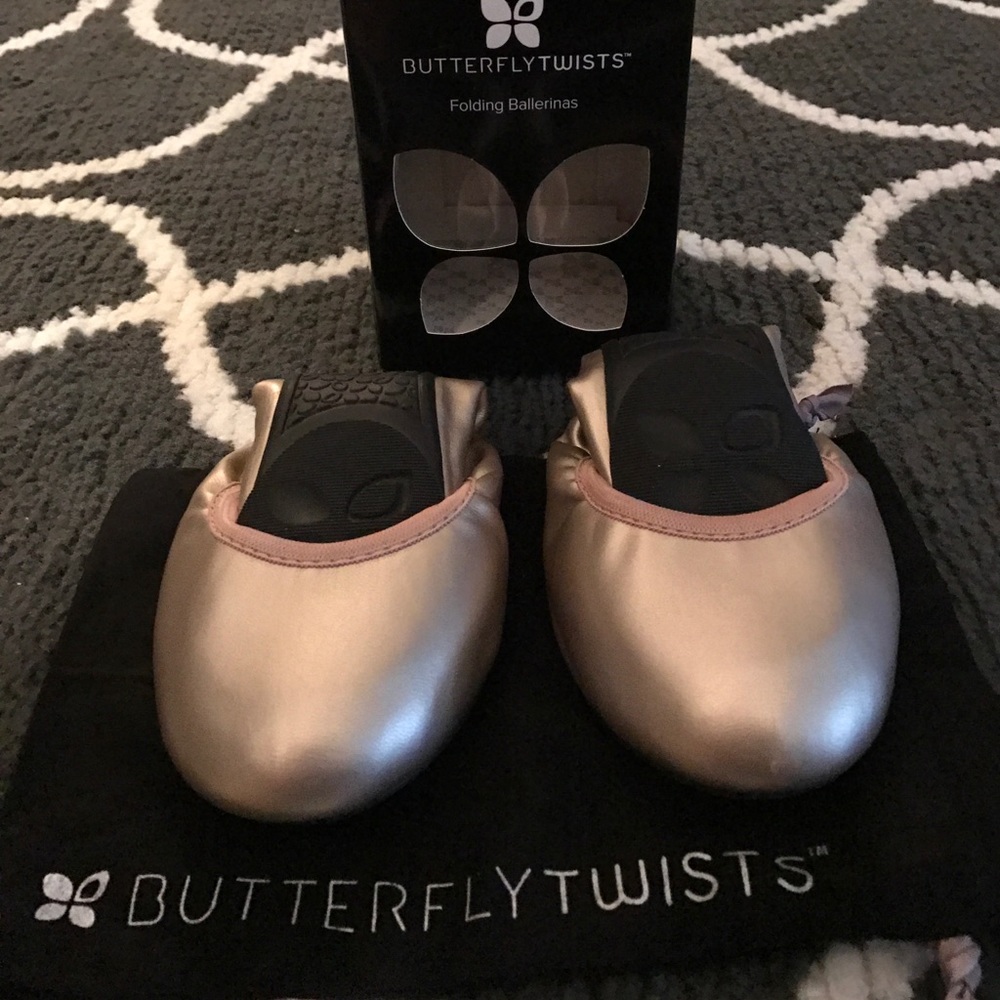 Butterfly Twists - ballet flats - rose gold