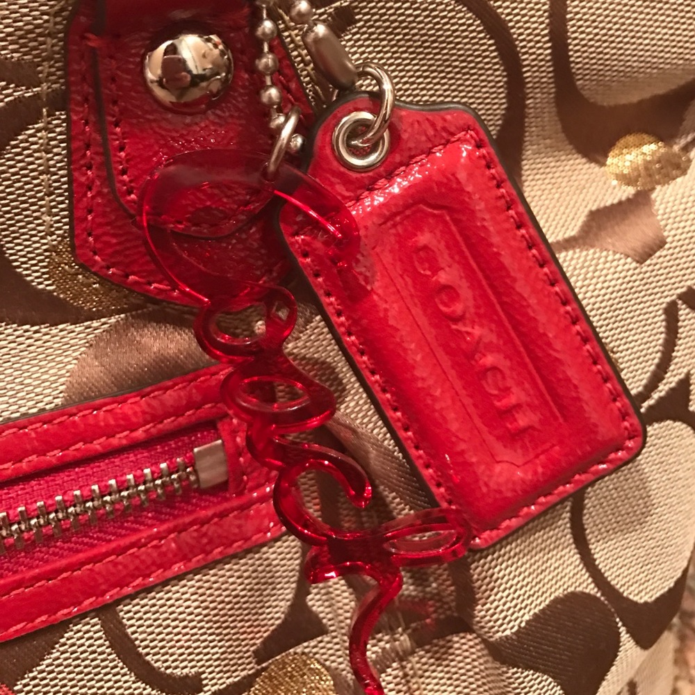 美品✨Coach Poppy 2way Accessory Pouch Coach Bag Story Patch Rhinestone Tote POPPY 2WAY Crossbody