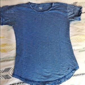MADEWELL Cotton Blue & White Striped Tshirt