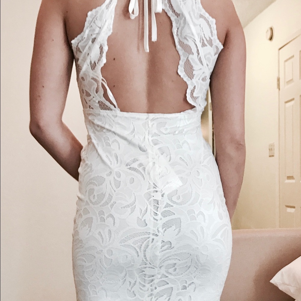 H&M white lace cocktail dress, with tags.