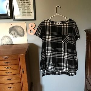 Plaid Shirt-Sleeve Tunic