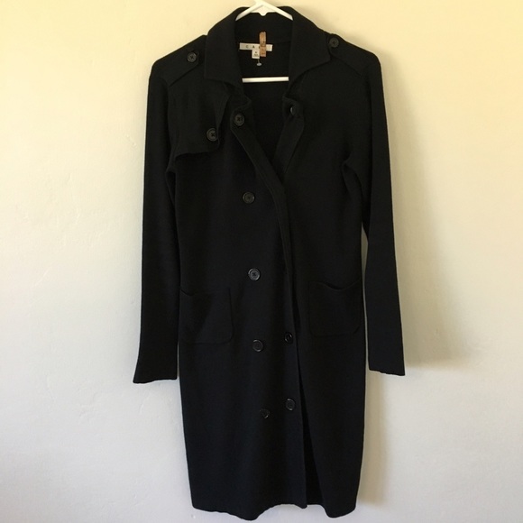 •SOLD• CAbi Black French Trench Sweater Jacket - Picture 2 of 7