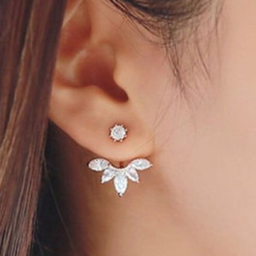 Ear Cuff Leaf Stud pierced earring