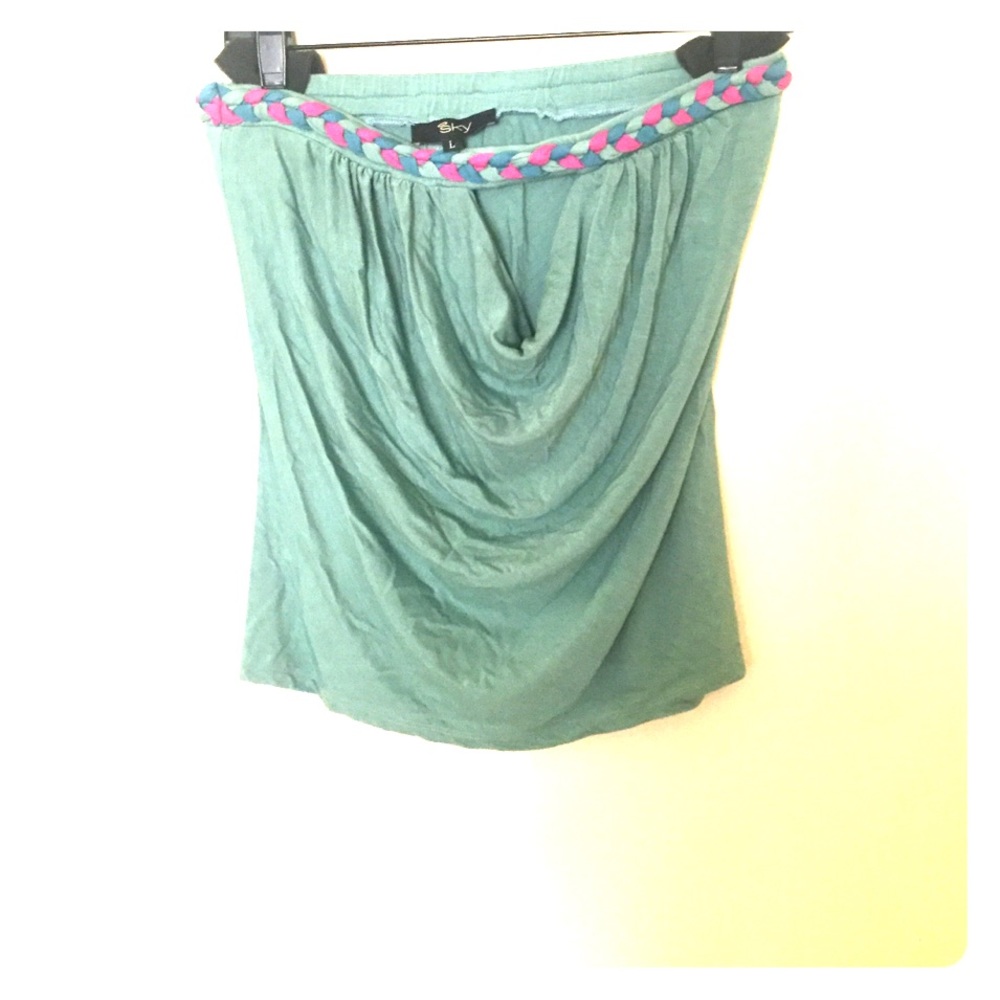 Sky braided strapless top