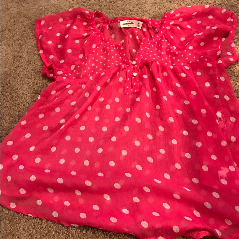 Abercrombie kids polka dot shirt