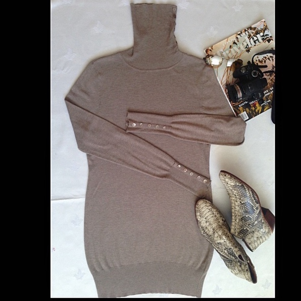 NWOT Turtle neck. Pearl button detail tunic.