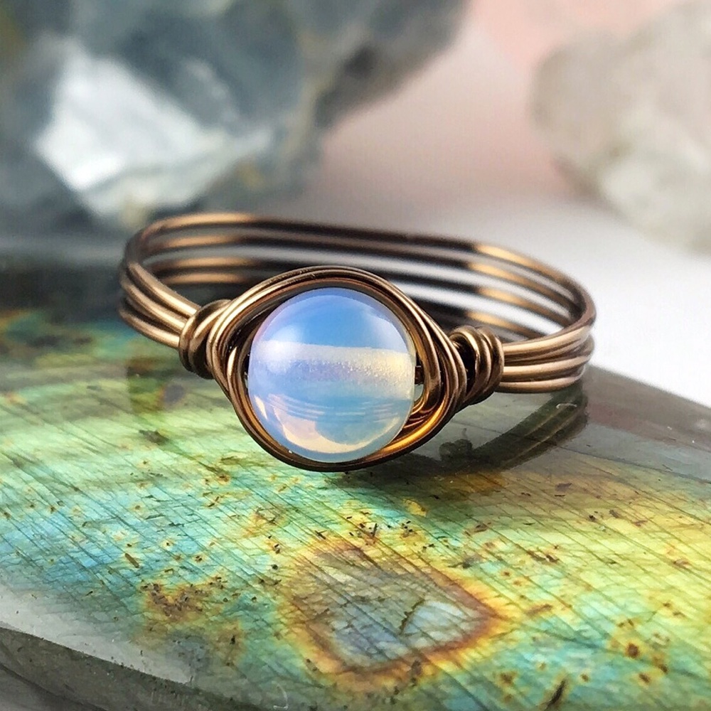 Opalite stone ring handmade any size