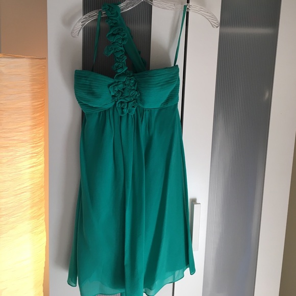 BCBGMaxAzria Dresses & Skirts - BCBG Teal dress one shoulder