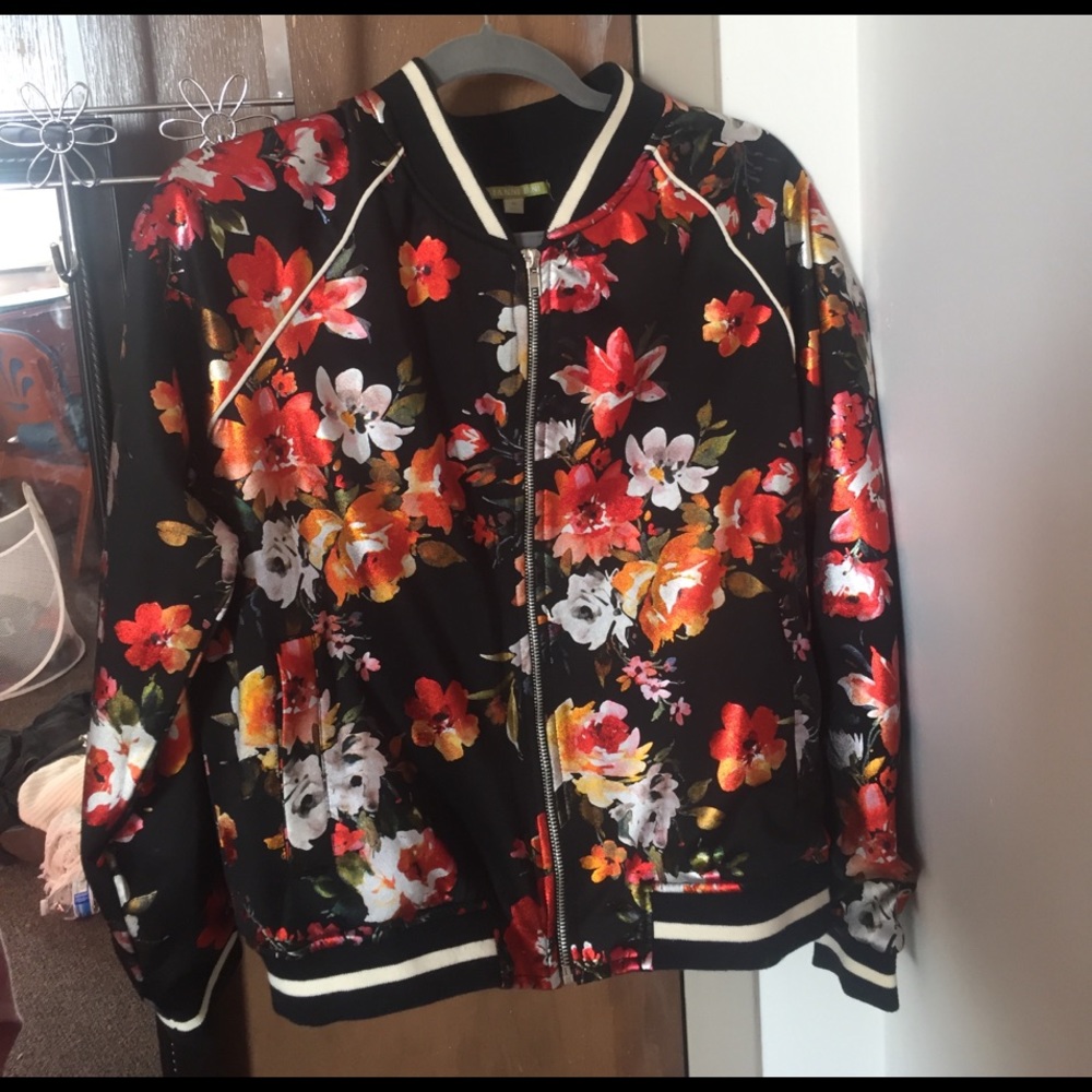 Silk Floral Bomber Jacket