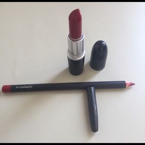 Mac Russian Red matte lipstick & Cherry lip pencil