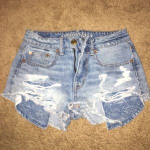 Light blue jean shorts