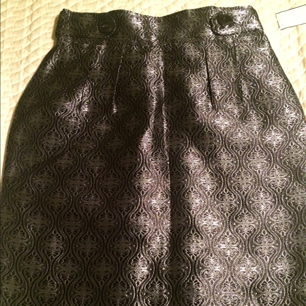 Metallic silver and black skirt