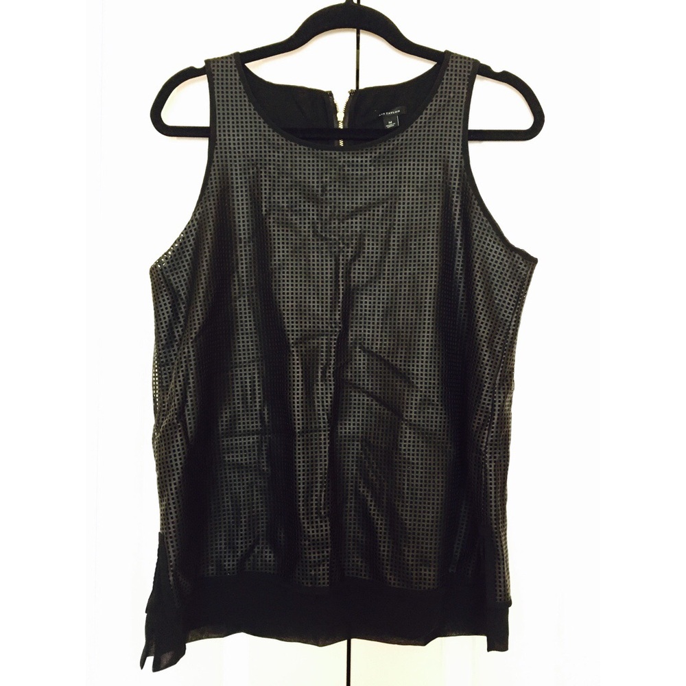 Black faux leather tank top